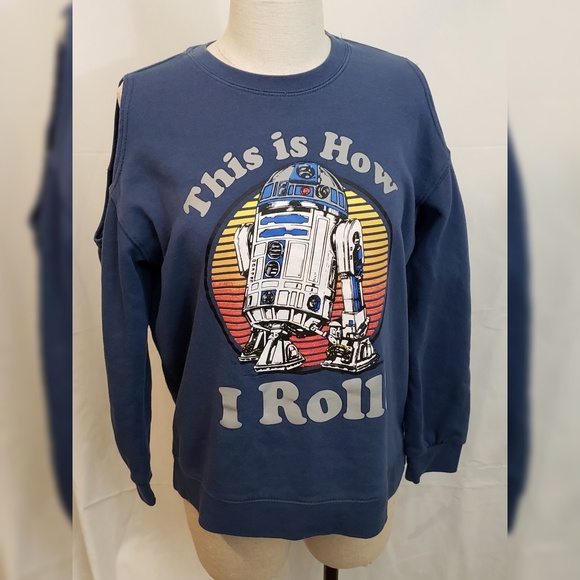 Star Wars Tops - Star Wars Cold Shoulder R2D2 Sweatshirt Medium